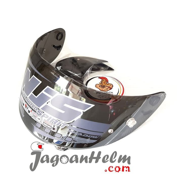 VISOR FLAT HELM NJS SHADOW | IRIDIUM SILVER | KACA FLAT + RACHET
