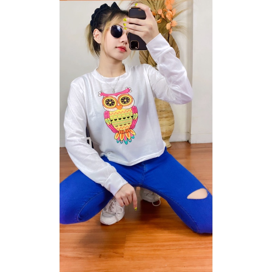 Rx Fashion Sw.Crop Owl Bahan Babyterry Ukuran Fit L 1R