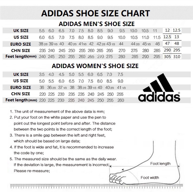 adidas yeezy size chart