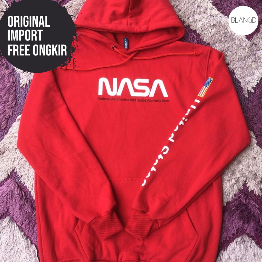 HOODIE HnM NASA USA RED ORIGINAL - HOODIE H&M ORIGINAL - JAKET HnM - HOODIE HnM ORIGINAL - BLANKID