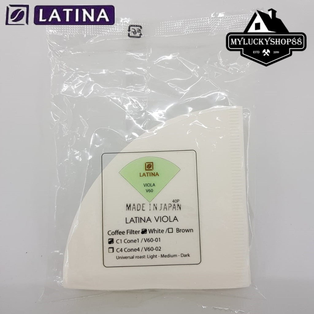 Latina Viola V60 01 Coffee Paper Filter 40P Putih Saringan Kopi Japan