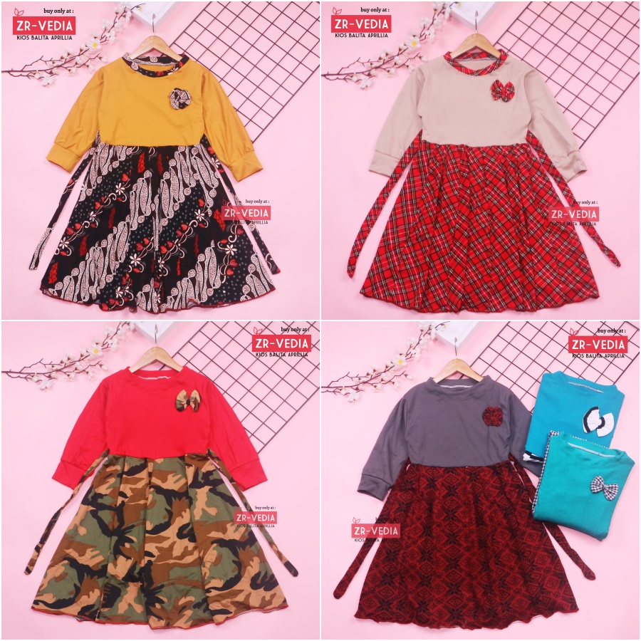 Tunik Nesya 5-6 Tahun / Long Dress Panjang Anak Perempuan Baju Ngaji Cewek Grosir Import