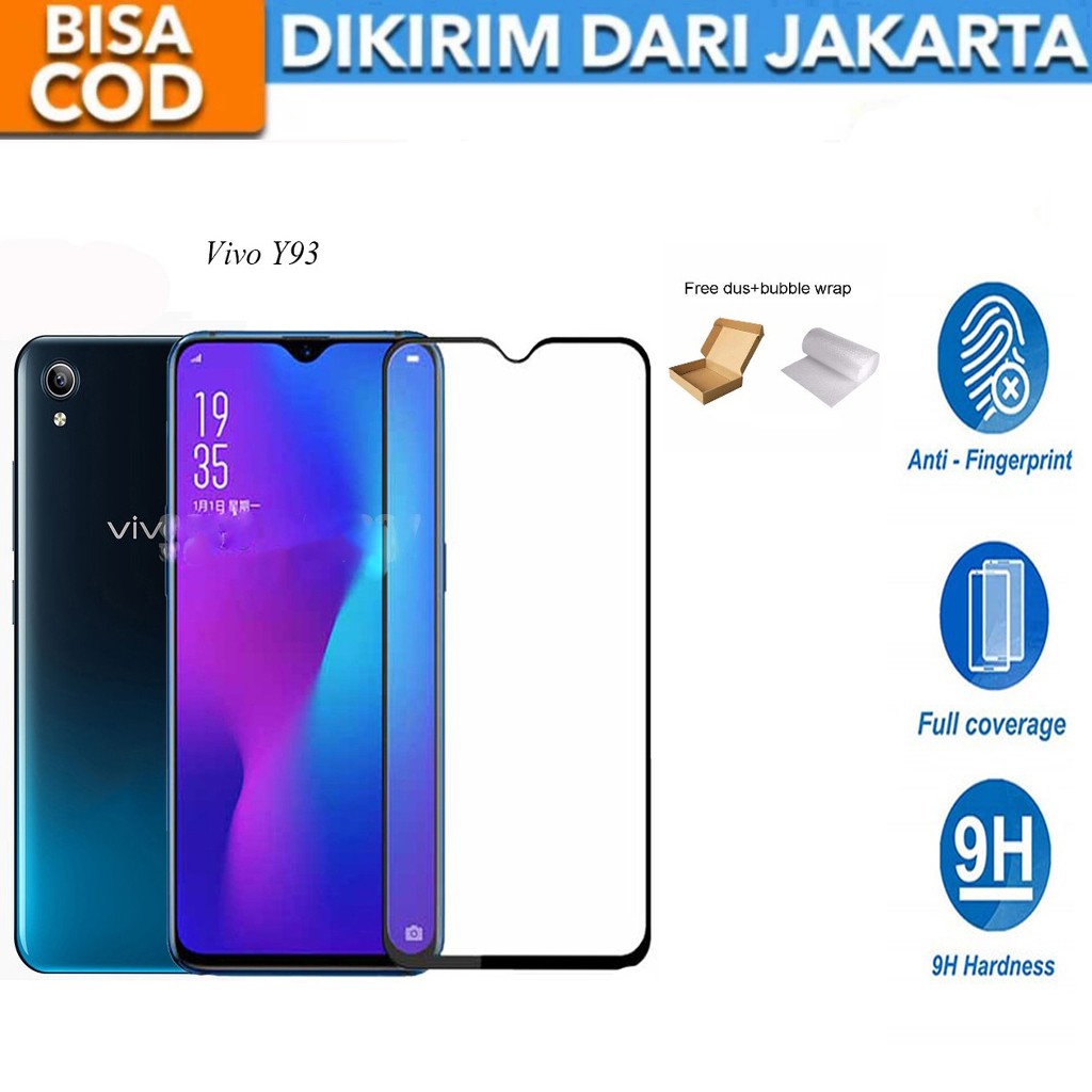 Vivo Y93 Full Cover/Full Screen Tempered Glass Screen Protector Anti Gores