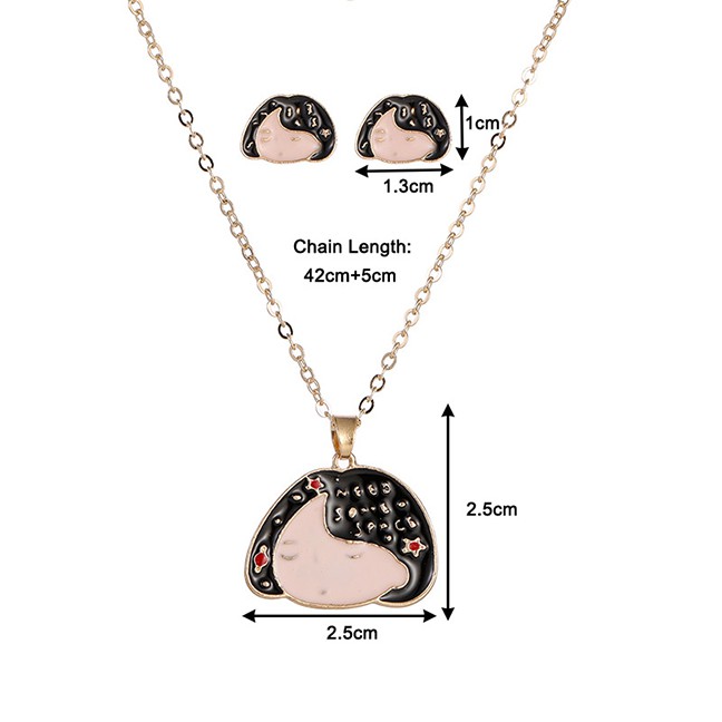 LRC Perhiasan set Fashion Color Mixing Drop Oil Alloy Earring K2303X