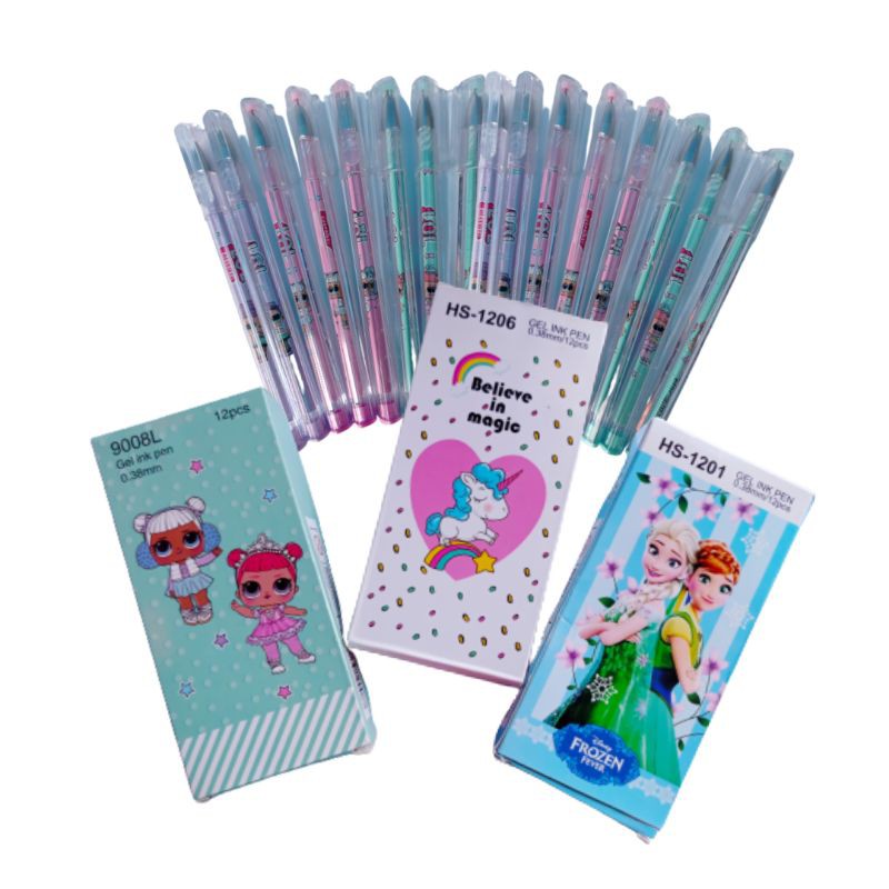 Pulpen Pen Bulpen Ballpoint Gel karakter motif LOL Frozen Little Pony