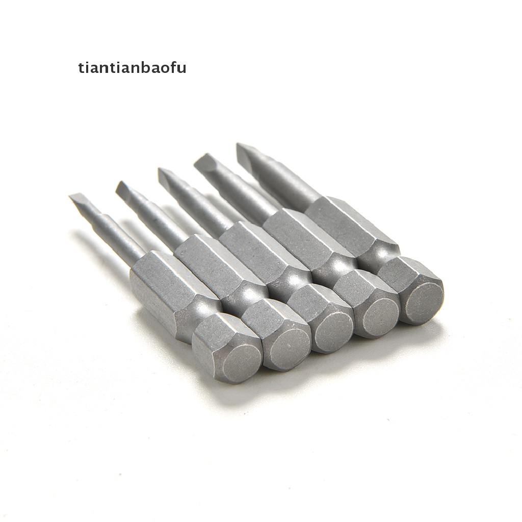 5pcs / Set Kepala Obeng Magnetik Bentuk Segitiga Bahan S2 Steel 1 / 4 Hex Shank 50mm