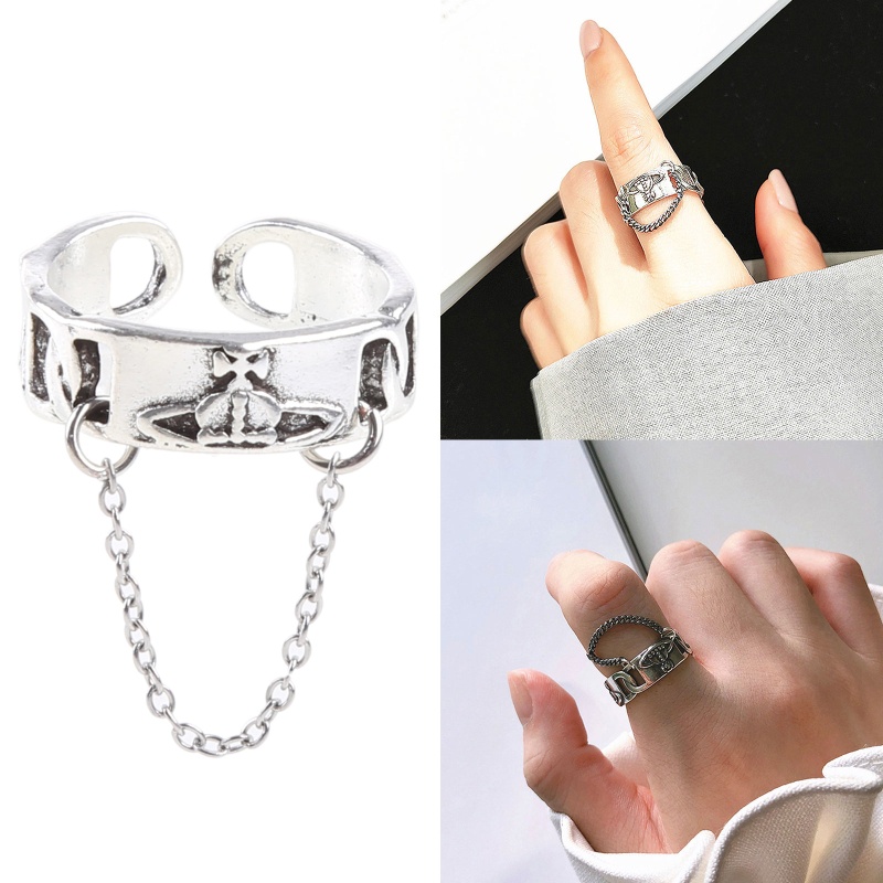 Siy Cincin Rantai Saturnusplanet Adjustable Warna Silver Untuk Wanita