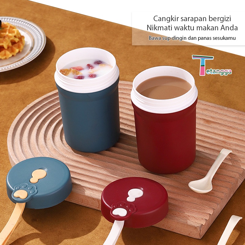 cangkir sup sendok gratis /portabel+Free Sendok BPA FREE 330ml/TETANGGA VS-44