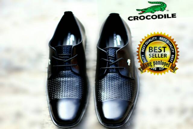 SEPATU PRIA CROCODILE PANTOPEL HITAM FORMAL KERJA KANTORAN KULIAH NIKAHAN