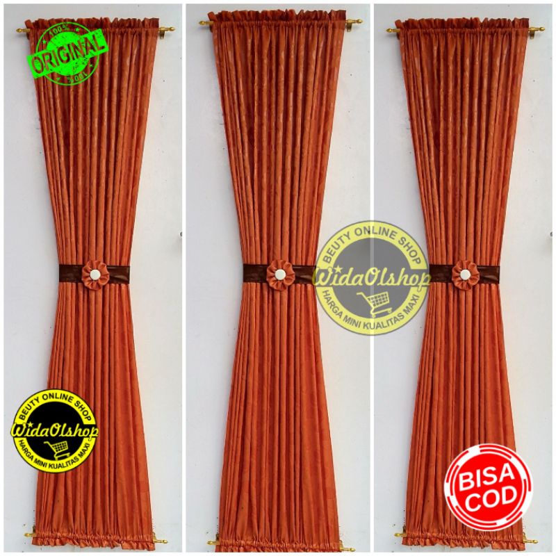 gorden minimalis polos kupu kupu spiral ikat tebal orange