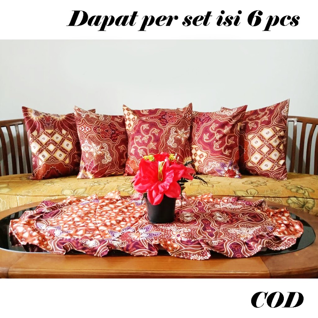 [✅COD] PAKET SARUNG BANTAL SOFA KURSI UK 40x40 (5 PCS ) + TAPLAK MEJA DEKORASI RUANG TAMU PERLENGKAPAN RUMAH MINIMALIS MODERN MEWAH