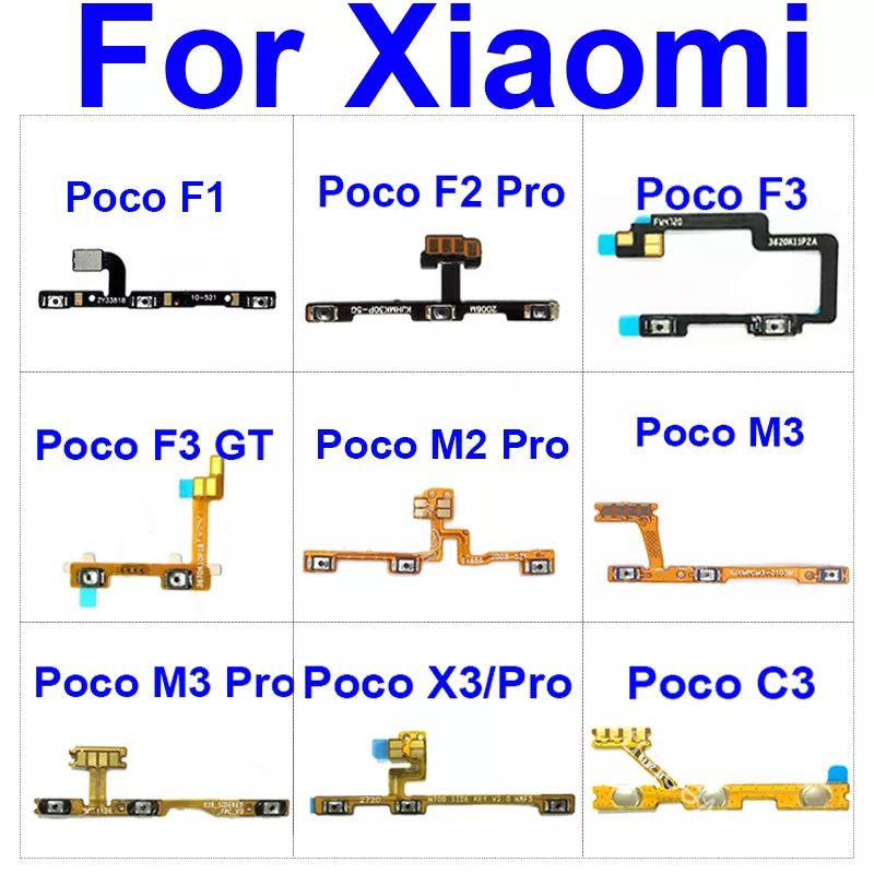 Tombol fleksibel tombol samping daya on off tombol volume xiomi poco phochophon untuk f1 f3 f2 pro x