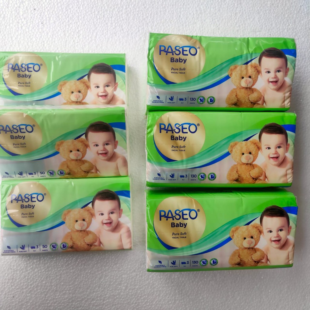 Tisu Tissue Paseo Baby Pure Soft 130sheets 3ply
