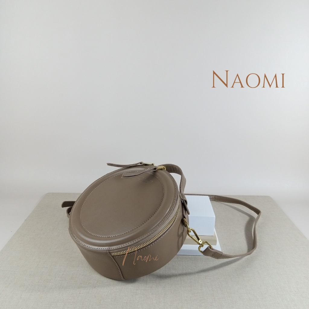 NAOMI - Veronica Sling Bag - Tas Import -Tas Selempang Premium - Bulat Round Kulit Sintetis PU Terbaru Modern - Tas Model Bulat - Latest Model Bag - naomi bag - tas bulat - tas circle - tas premium