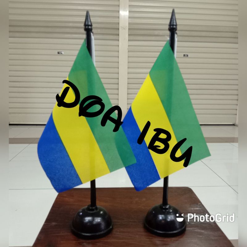 

best seller tiang kayu meja+bendera GABON ready stock