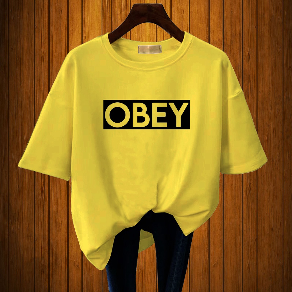 CALVIERO SHOP - BAJU KAOS ATASAN WANITA PRINT OBEY PRINT