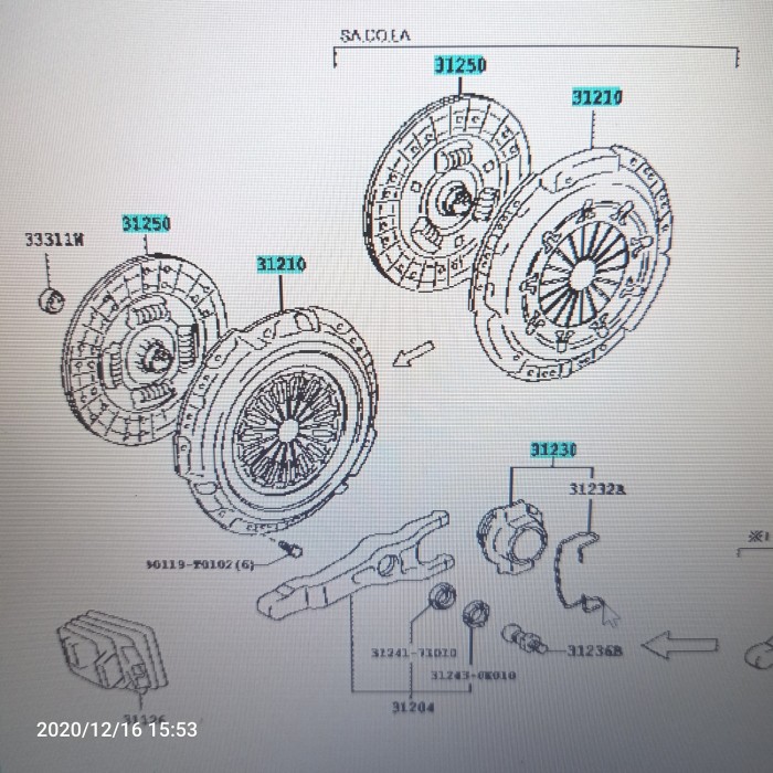 Kopling Set Fortuner Hilux Diesel Original