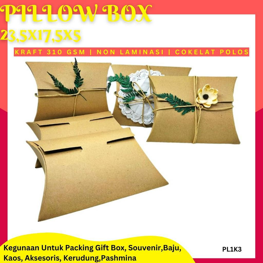 Packaging Souvenir Pillow Box Kotak Kado (PL1K3-23.5X17.5X5)