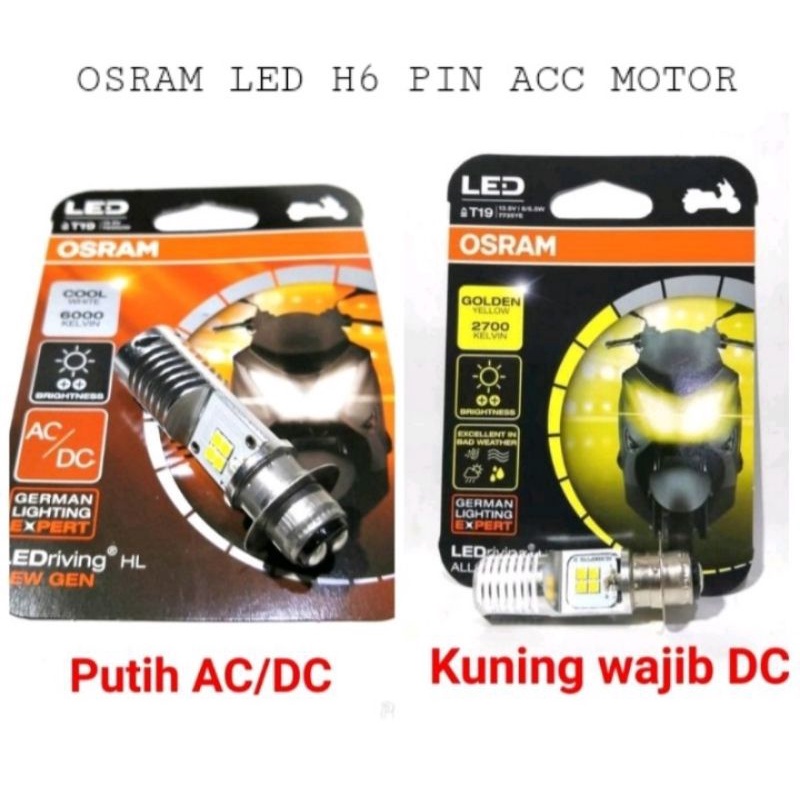 Lampu Led Osram T19 H6 kaki 1 Putih,Kuning bohlam depan Led universal bebek matic 2sisi ori OSRAM