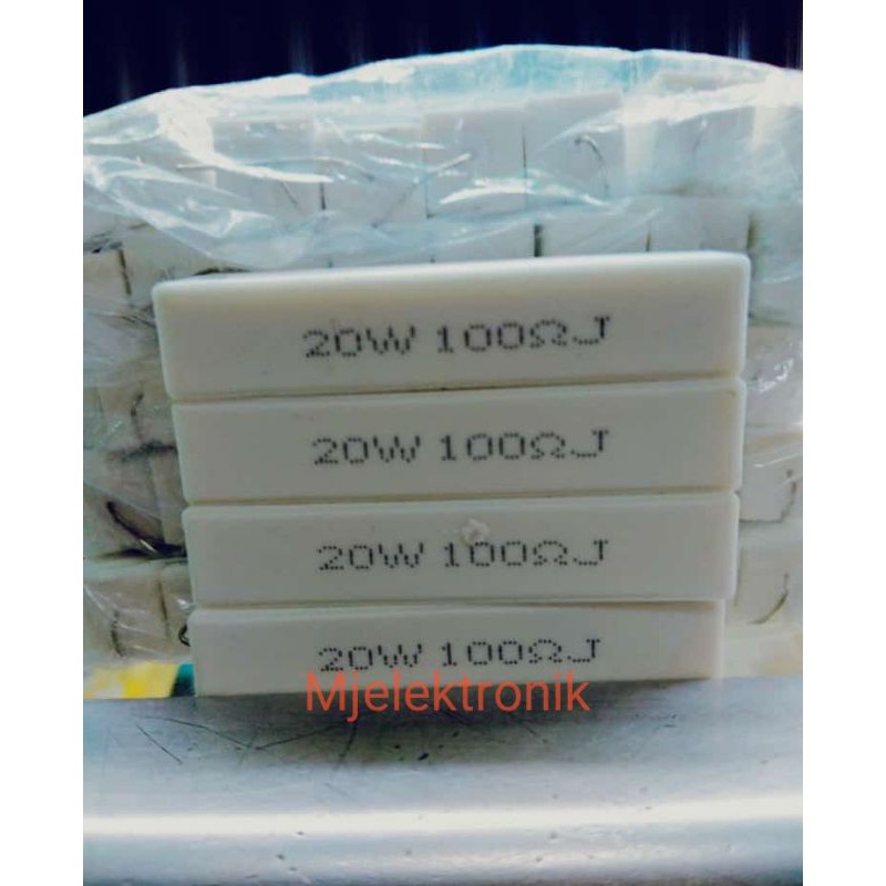 Resistor 20 Watt 100Ohm Ukkuran ohm bisa requst 1 - 300Ohm