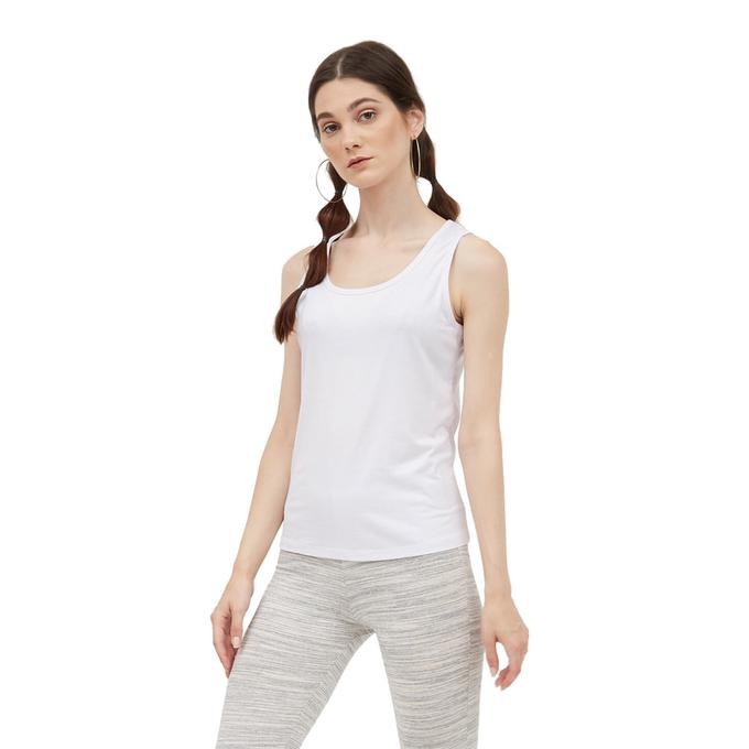 Promo Tahun Baru Singlet Tank Top Spandek Wanita - Putih