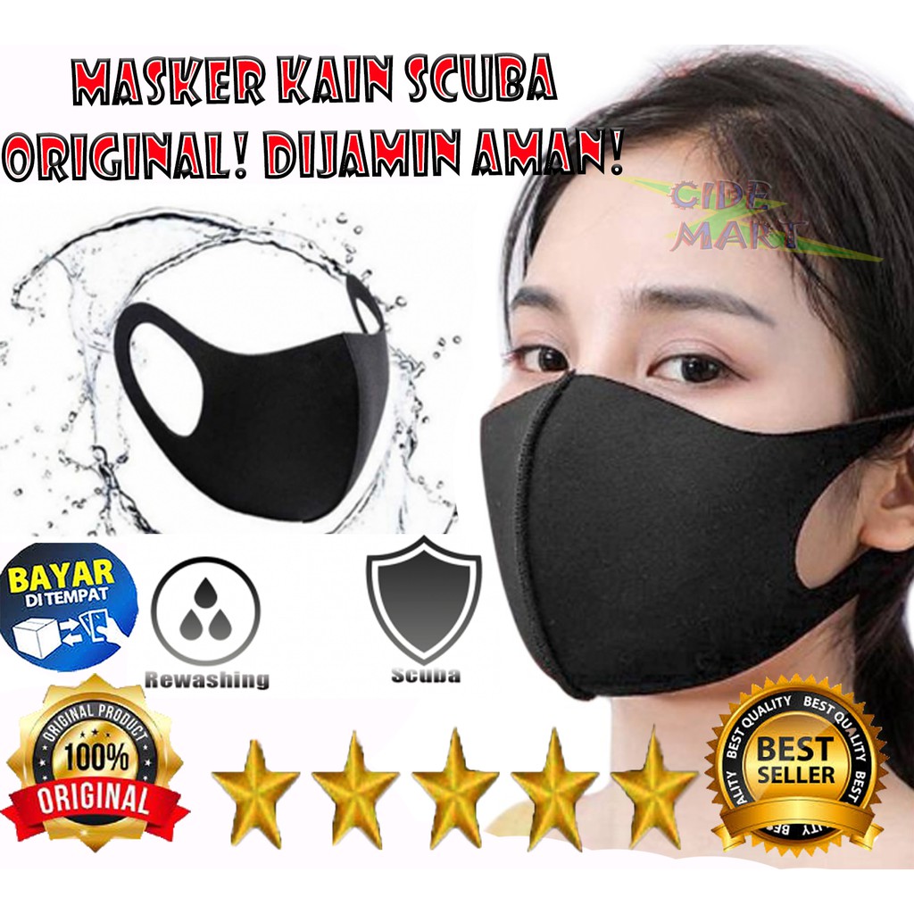 [ORIGINAL] MASKER KAIN SCUBA NON MEDIS / MASKER KAIN HITAM KOREA / MASKER KOREA