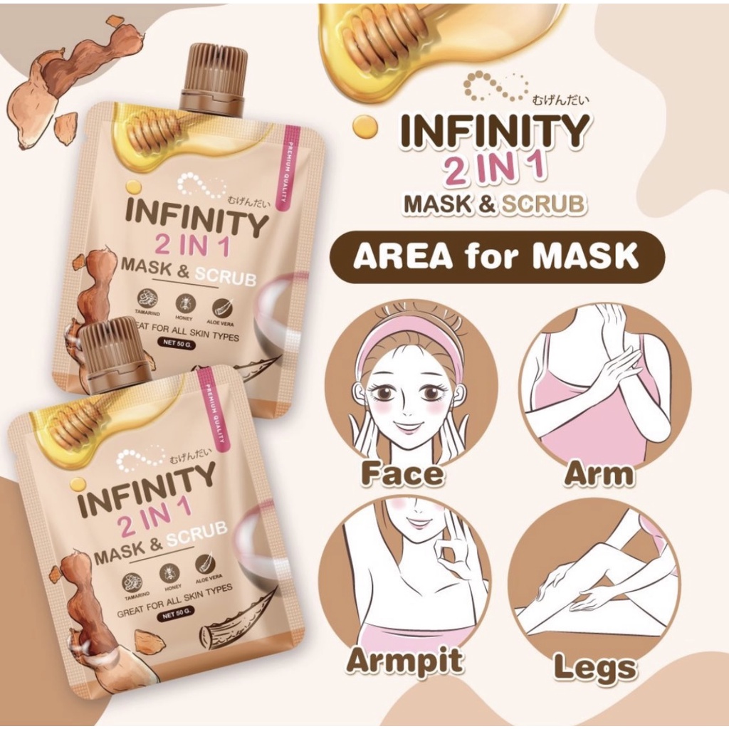 NEW INFINITY TAMARIND 2IN1 MASK AND SCRUB THAILAND 100% ORGANIC