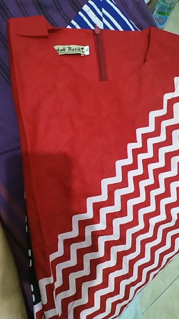 Baju Batik Wanita Atasan Tunik Lancip Motif Salur Tenun Katun Adem New Modern Seragam Pesta Resespsi