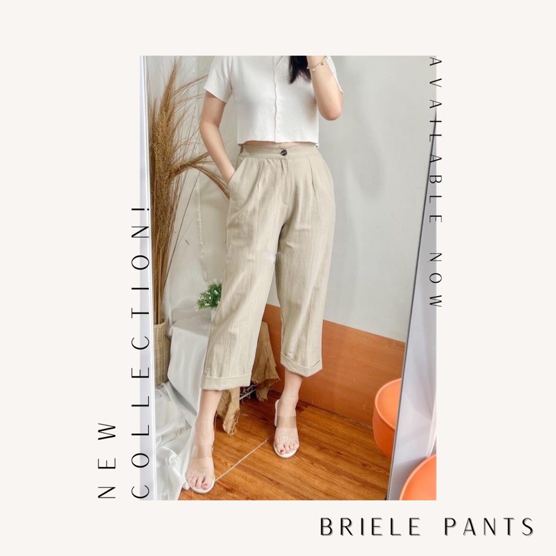 Briele Pants Celana  Panjang Bawahan 7 8 Wanita Bahan 