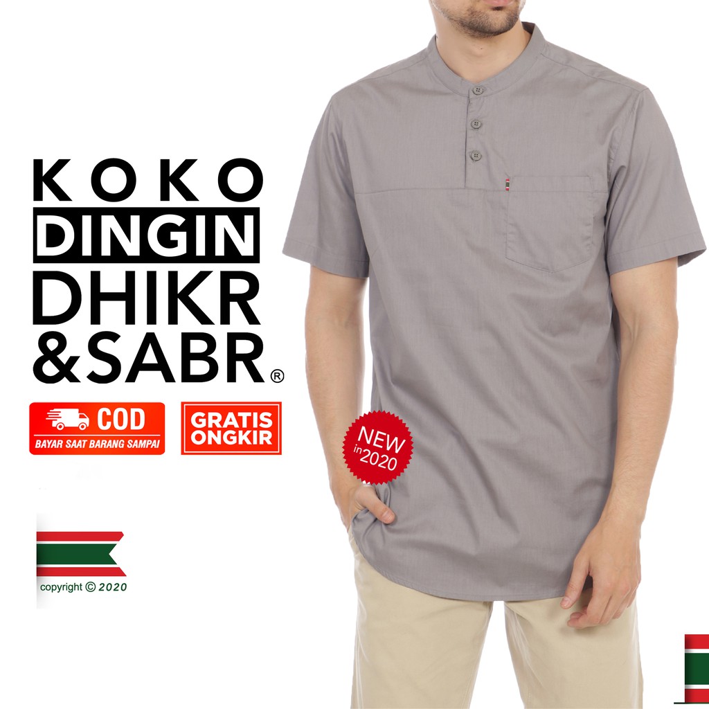 Kemeja Koko Pria Lengan Pendek Casual Sahl Dhikr & Sabr DH12
