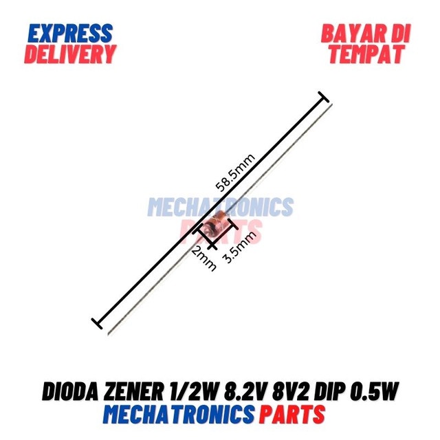 [5794] DIODA ZENER 1/2W 8.2V 8V2 DIP 0.5W