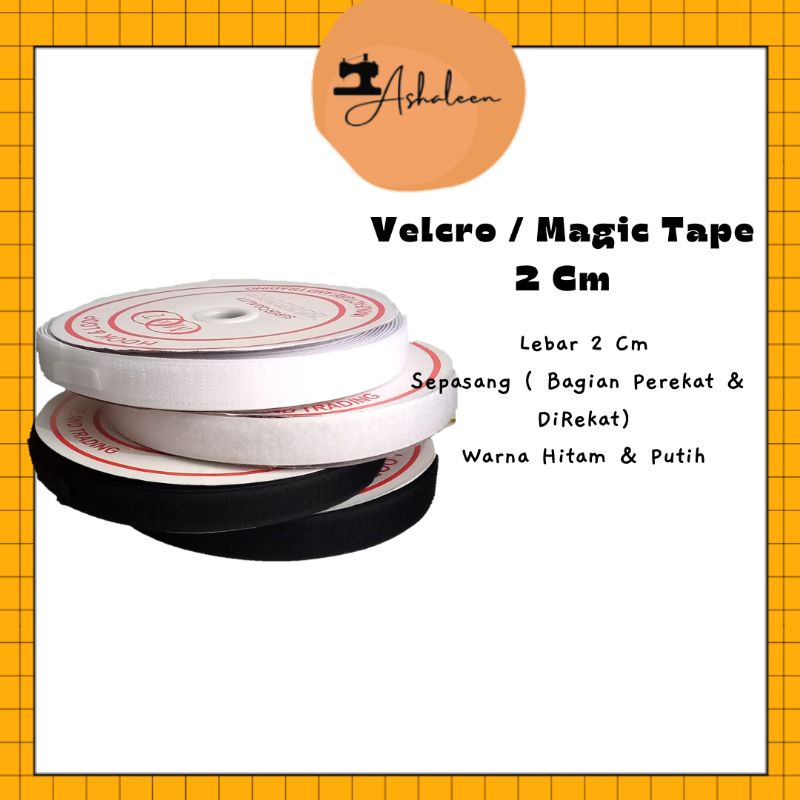 Velcro Velkro  Magic Tape 2 cm Sepasang Meteran Per Meter