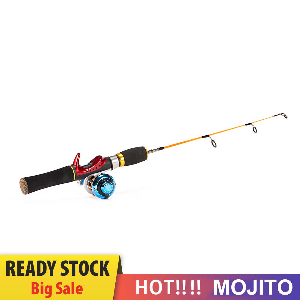 Joran Pancing Teleskopis 2 Bagian Bahan Fiber Glass Panjang 52cm Untuk Memancing Di Es