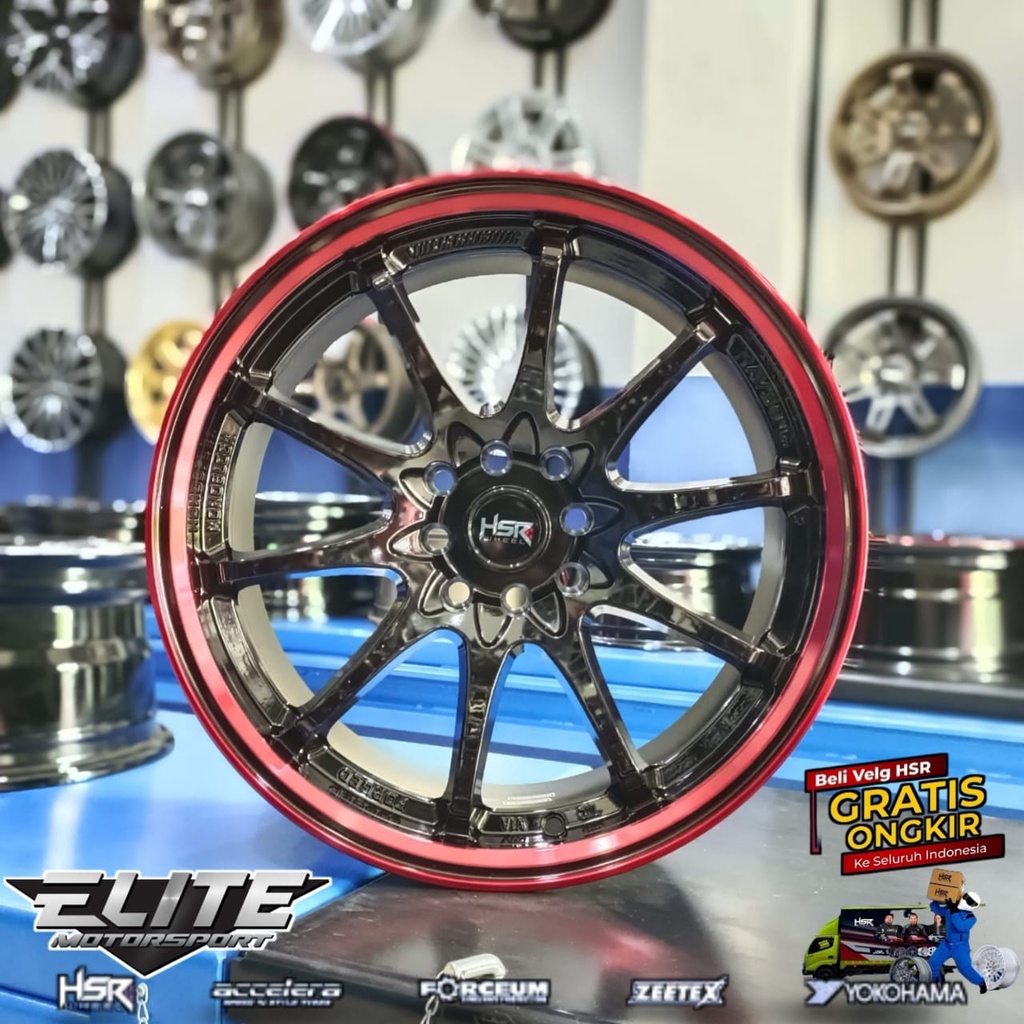 Velg Mobil Jazz yaris Avanza Xenia Ring 17x75 Lubang 4 Velg HSR Hiroshima