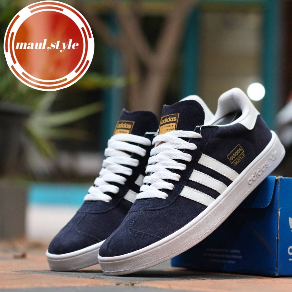 sepatu cowok / sepatu adidas pria / adidas gazelle / sepatu pria casual / sepatu adidas gazelle navy
