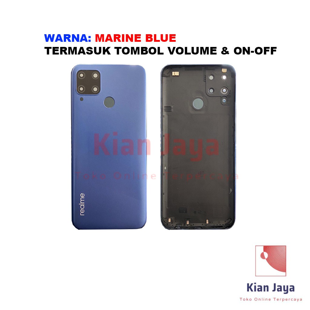 Backdoor Realme C15 Back Cover Tutup Belakang Baterai Cassing Casing Backcase Original