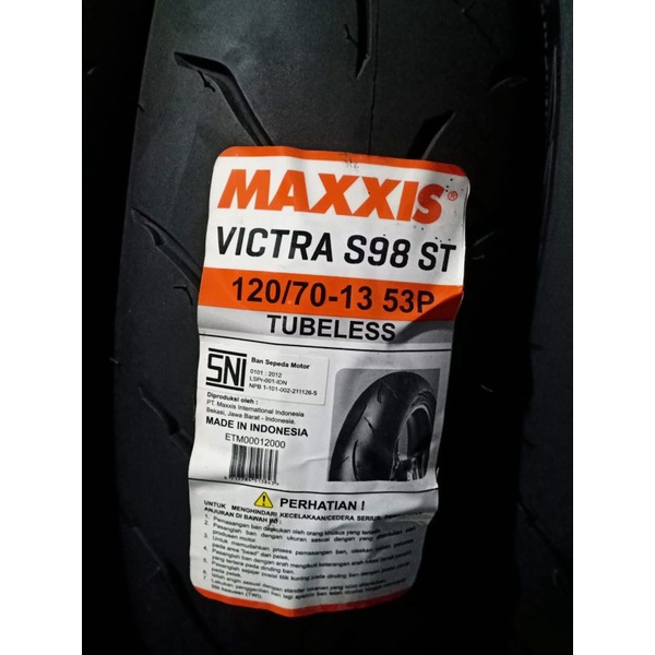 BAN MAXXIS VICTRA NMAX TUBELES 120/70 RING 13 MAXXIS VICTRA S98ST