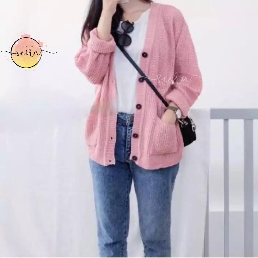 [BISA COD] Merissa Outer Cardigan / Cardigan Wanita Rajut Halus / Merisa Outer Cardi / Cardigan Rajut Kancing Saku Outer Merisa Knit