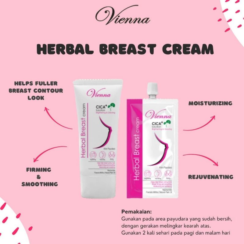 VIENNA Herbal Breast Cream / PEMBESAR &amp; PENGENCANG PAYUDARA Tube 80ml / sachet 30ml