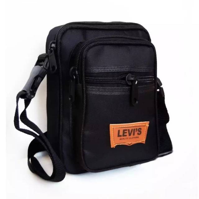 Tas Selempang Pria Levis LV001 Tas Gadget Tas HP Tas Dompet Tas Outdoor - Black