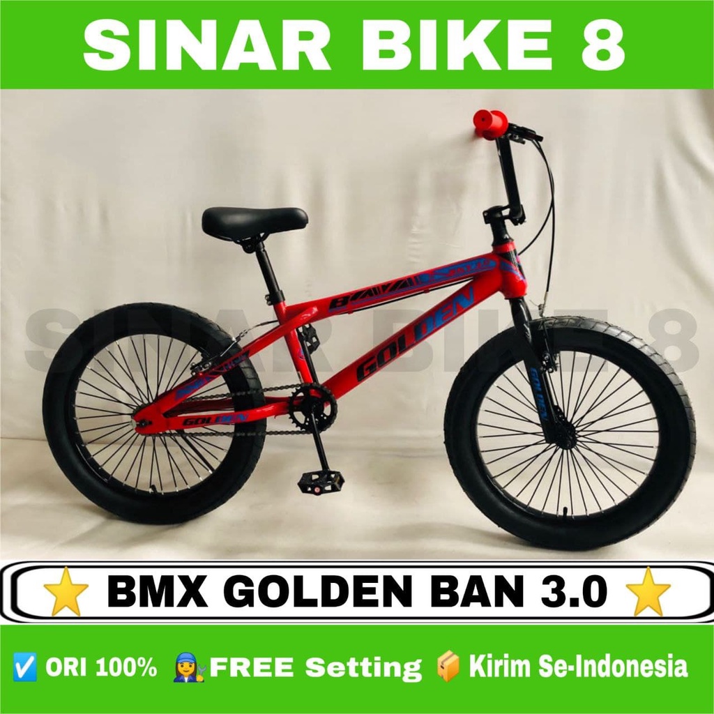 Sepeda Anak Laki BMX GOLDEN Ukuran 20 Inch Ban Jumbo 3.0