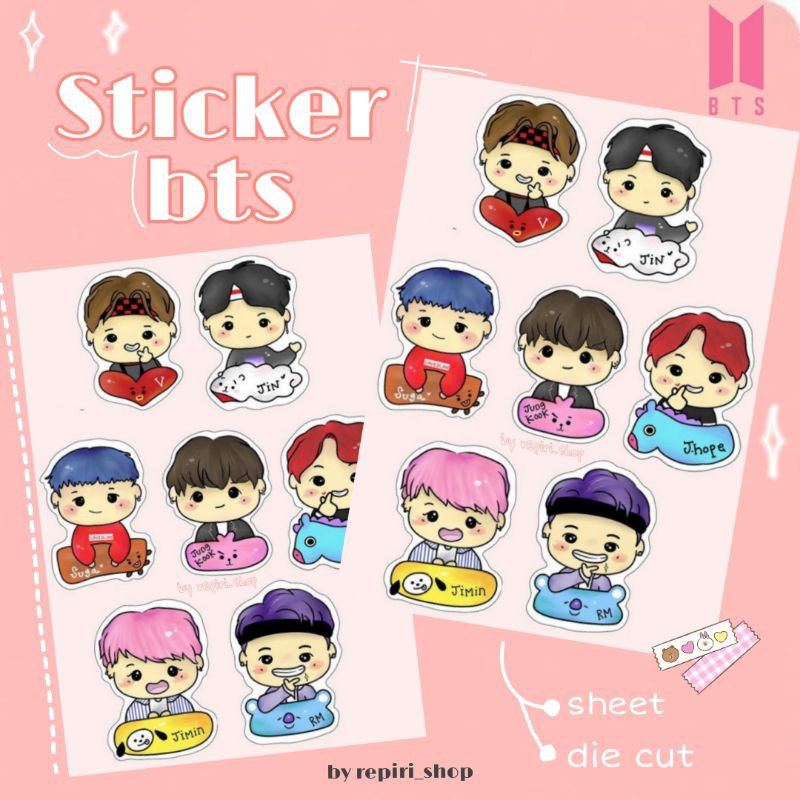 

STICKER CHIBI BTS SET | STICKER BTS PACK