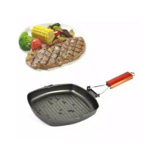 Square Grill Pan 24cm dan 20 cm Wajan untuk Panggang simple (ANTI