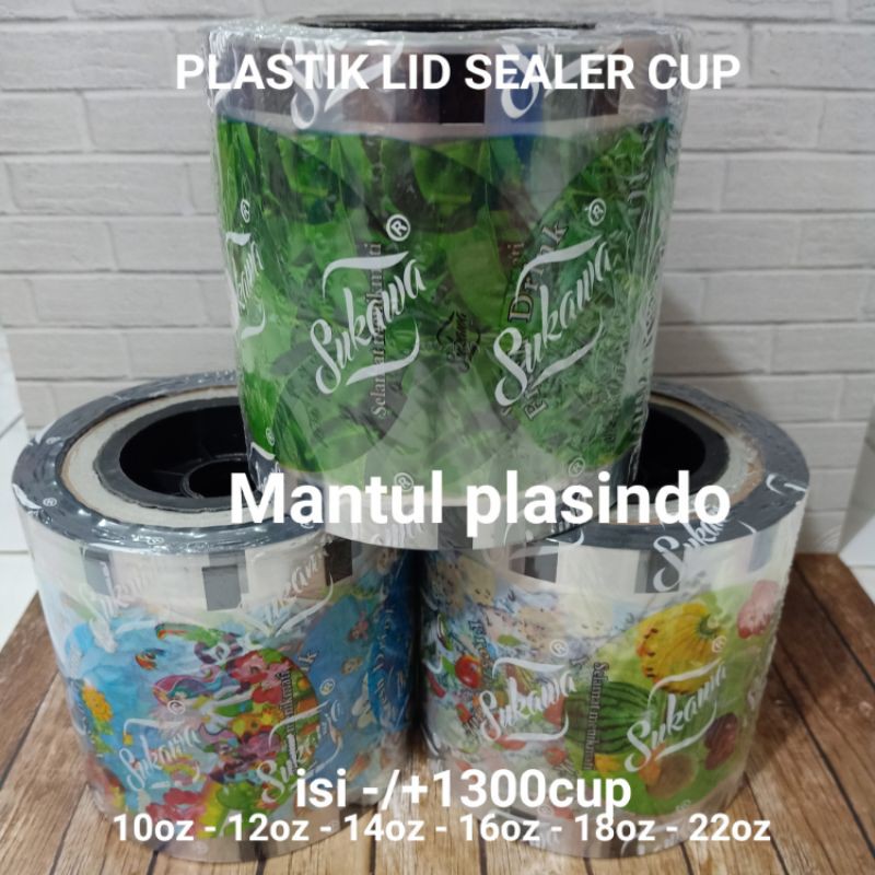 isi 1.200 CUP SEALER SUKAWA KARTUN BUAH DAUN TEH SUKAWA / SEAL CUP