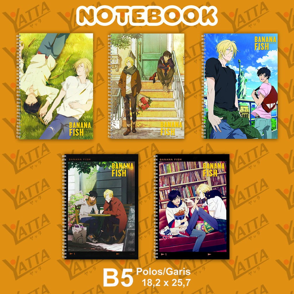 

Notebook Anime BANANA FISH Ukuran B5 18,2 x 25,7 cm Garis atau Polos Buku Catatan