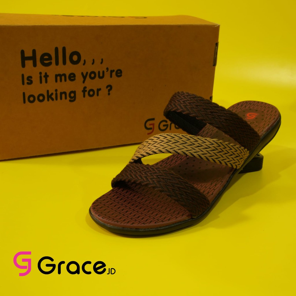 GRACE [RAJUT BAN 3M] Sandal Cewek Turki Selop/ Sandal Selop Wanita Tali 3/ Sandal Selop Rajut Ban 3m