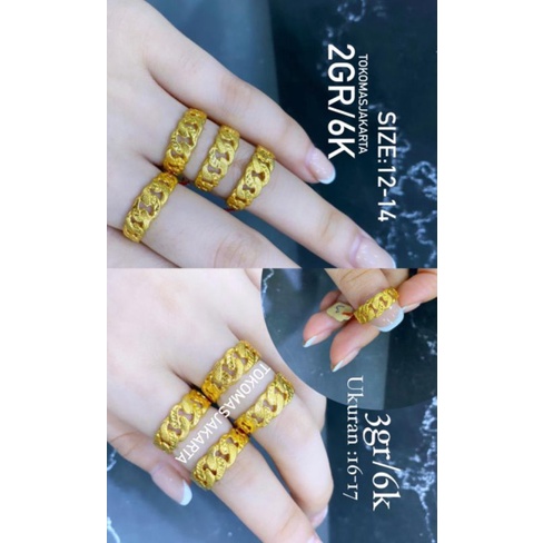 Cincin Rante Kadar 6K // 2 gram - 3 Gram