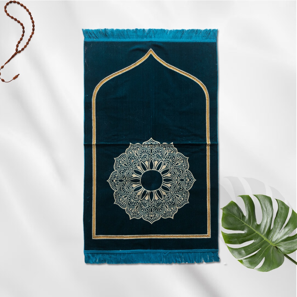 Sajadah turky tebal halus dan embut Albeit Floral Lebar Simple Ukuran -+ 70 x 110 cm