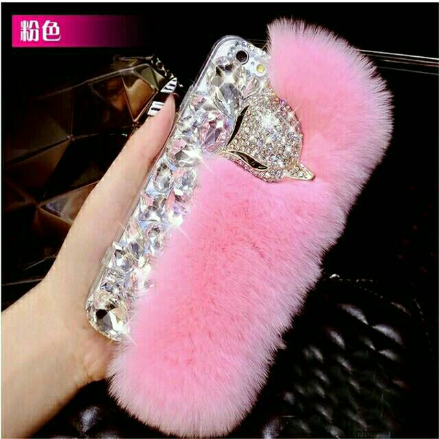 Case bling bulu kelinci