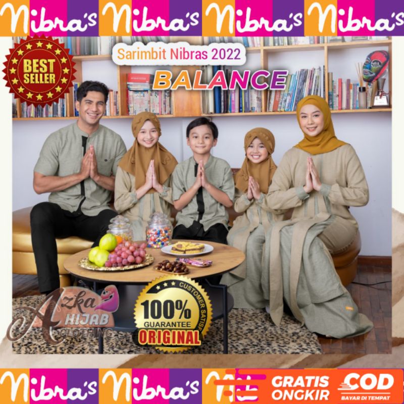 SARIMBIT NIBRAS 2022 BALANCE SET FAMILY / BAJU SERAGAM LEBARAN KELUARGA / BAJU COUPLE KELUARGA MUSLI